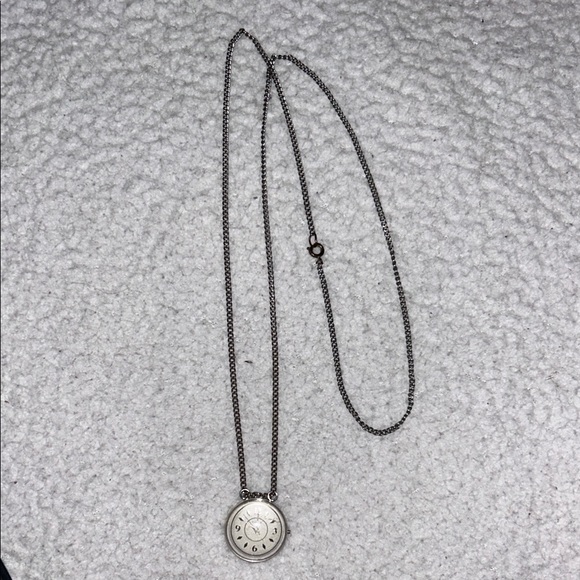Timex Silver Clock Necklace - Picture 1 of 4